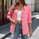 thumbnail image 5 of Chaqueta Vaquera de Larga para Mujer, , Ajustada, con Botones y Bolsillos Rosa M, 5 of 7