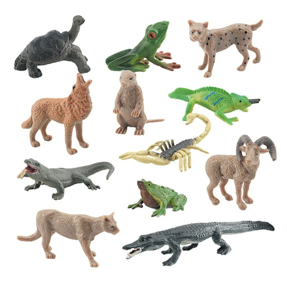 Kokiya 12 Pieces Wildlife Animals Figurines Animals Figures Toys for Party Favors Party H