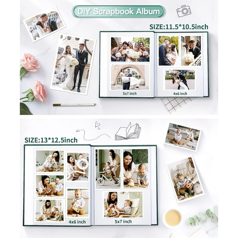 Self-Adhesive Photo Album | 25 Blank Pages, 6.7x7.1 Inches, Faux Leather Scrapbook
