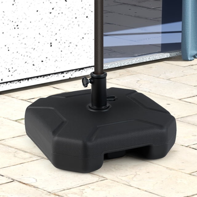 Gymax Base de Parasol de Patio Remplissable Support de Parasol de Marché Extérieur avec Poignée pour Cour