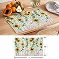 thumbnail image 6 of Sunflower Placemats Set of 4 Green Botanical Summer Spring Vintage Place Mats Indoor Wipeable Table Mats Washable Cloth Dining Table Placemats for Kitchen Holiday Party Home Decor 13x19 Inch, 6 of 9