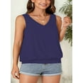 thumbnail image 5 of Women Summer V Neck Tank Top Loose Fit Flowy Sleeveless Shirt, 5 of 5