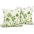 thumbnail image 2 of St. Patricks Day Pillow Covers 20x20 Inch Set of 2 Shamrock St Patricks Day Outdoor Throw Pillow Covers Rustic Spring Floral Decorative Pillowcases Cushion Covers for Couch, 2 of 6