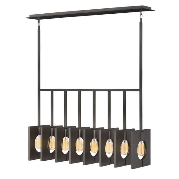 41315BGR Hinkley Lighting Ludlow - 8 Light Linear Chandelier in Transitional-Modern-Scandinavian Style - 37.25 Inches Wide by 22 Inches High-Brushed