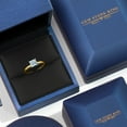 thumbnail image 5 of Gem Stone King 10K Two Tone Gold Sky Blue Aquamarine Engagement Ring for Women | 0.50 Cttw | Princess 5MM | Gemstone March Birthstone | Size 9, 5 of 6