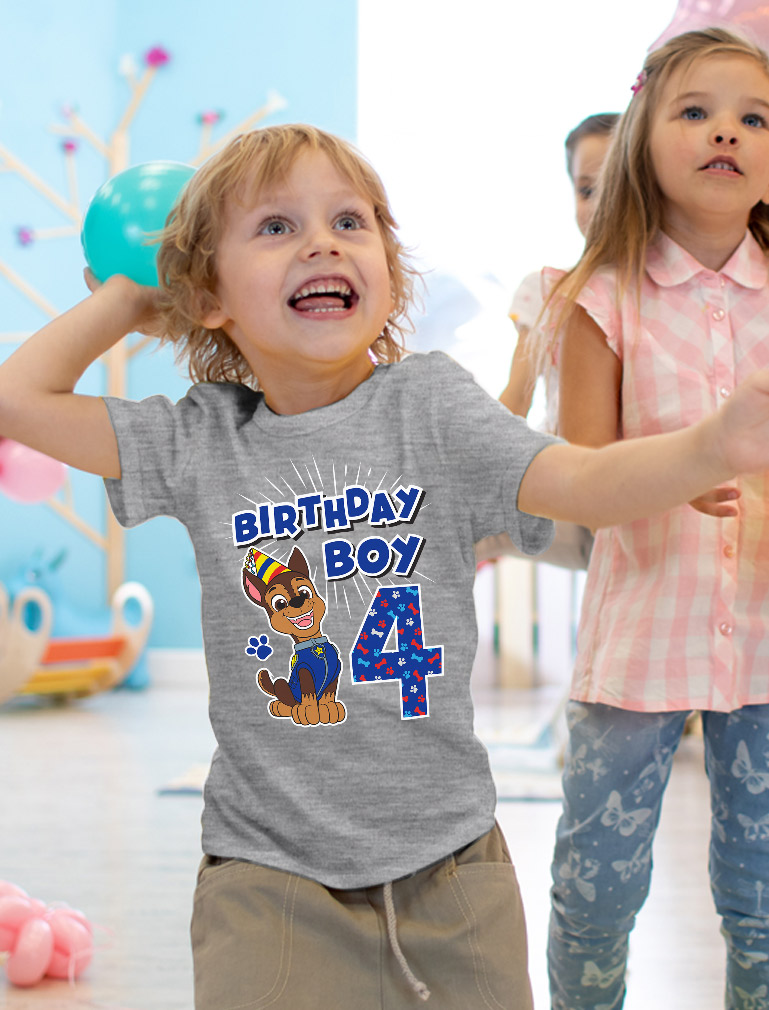 Official Paw Patrol Chase Boys' 4th Birthday T-Shirt - Unique Gift for ...