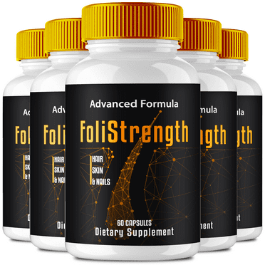 Foli Strength Hair Skin and Nails Vitamins, Foli Strength Supplement Healthy Hair Skin Nails Capsules, FoliStrength Pills Supports Hair Growth, Glowing Skin & Strong Nails Reviews (5 Pack)