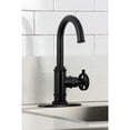 thumbnail image 4 of Kingston Brass KSD8500RKZ Wendell Single-Handle Bar Faucet with Knurled Handle, Matte Black, 4 of 6