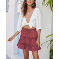 thumbnail image 4 of Femmes Été Mignon Taille Haute Jupe Volants Imprimé Floral Swing Plage M., 4 of 8