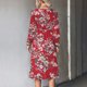 thumbnail image 5 of Vestido ajustado de manga larga con estampado de cuello en V informal para mujer a la moda Pompotops hdfakjf6906, 5 of 8