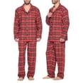 thumbnail image 2 of Ashford & Brooks Mens Flannel Plaid Pajamas Long Pj Set, 2 of 5