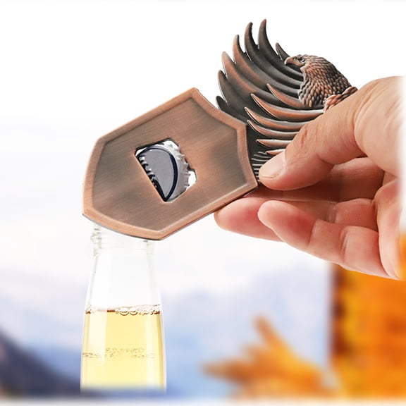 Magnetic Beer Bottle Opener, Vintage Eagle Embossed Pattern Beer Opener, Beer Gifts for Men, Birthday, Father's Day and Halloween Ideas Gifts with Gift Box