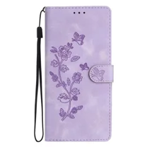 Flip cover suitable for Samsung S24FE phone case wallet, flower PU leather shell protection bumper card clip magnetic phone case