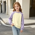 thumbnail image 6 of xaoyunyn Girls Fall Pullover Top Casual Fashion Slim Long Sleeve Crewneck Color Block Sweatshirt 3-15 Years, 6 of 6