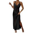 thumbnail image 2 of Swimsuit Coverup for Women Sleeveless V Neck Slim Fit Side Slit Crochet Knit Maxi Dress Beach Cover Up Bathing Suit Dress, 2 of 6