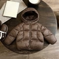 thumbnail image 6 of Jalioing Toddler Kids Puffer Jacket Solid Color Long Sleeve Zipper Winter Coat Thick Thermal Hooded Jacket Outerwear, 6 of 9