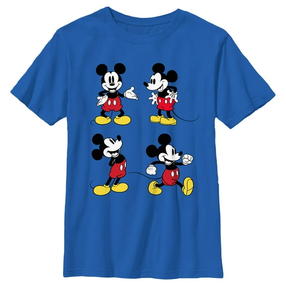 Boy's Mickey & Friends Four Retro Mice Graphic Tee Royal Blue Medium