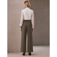 thumbnail image 4 of DARING DIVA Women's Wide Leg High Waisted Work  Trousers S Brown, 4 of 6