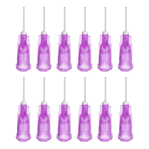 Uxcell Blunt Tip Dispensing Needle for Liquid Glue Gun, 24G 1/2", 20 Pack (Purple)