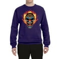 thumbnail image 2 of Flaming Laughing Fierce Clown | Mens Cars and Trucks Crewneck Graphic Sweatshirt, Purple, X-Large, 2 of 3
