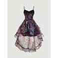 thumbnail image 2 of Vintage Palace Romantic Floral Ruched Bust Front Tie Waist High-Low Mesh Dress, 2 of 4