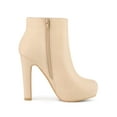 thumbnail image 3 of Unique Bargains Bottines à Talon Épais Plateforme pour Femmes Beige (Taille 10), 3 of 6