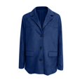 thumbnail image 4 of Women's Western Style Faux Suede Motorcycle Jacket, Autumn Winter Casual Blazer, Oversized Lapel Button Down Coat, Retro Inspired Outerwear, Versatile Everyday Jacket Dark Blue M, 4 of 4