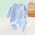 thumbnail image 4 of Nilvkv Newborn Onesies, Newborn Sleepers, Toddler Bear Face Print Long Sleeve Cotton Romper Soft Fall Winter Blue 0-4 Months, 4 of 5