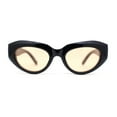 thumbnail image 2 of Womens Mod Cat Eye Retro Thick Plastic Sunglasses Black Orange, 2 of 4