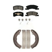 Transit Auto Front Rear Semi-Metallic Brake Pads and Drum Shoes Kit for Car Mitsubishi Mirage G4 KSN-100296