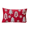 thumbnail image 3 of Christmas Embroidery Lumbar Pillow Cover 12x20 Inch | Red Xmas Decorative Throw Cover for Sofa Couch | Winter Holiday Cushion Cover with Hidden Zipper | Festive Home Decor, 3 of 6