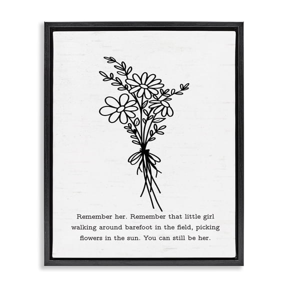 Stupell Industries Contemporary You Can Still Be Her Black Floating Frame Canvas Art, 17 x 21, by Lettered and Lined