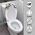 thumbnail image 3 of HELLHERO Zebra Floral Pattern Stylish Polyester Bathroom Toilet Lid Cover Soft Durable Toilet Seat Cover Set Stretch for Bathroom, 3 of 8