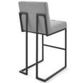 thumbnail image 3 of Privy Black Stainless Steel Upholstered Fabric Bar StoolBlack Light Gray, 3 of 7