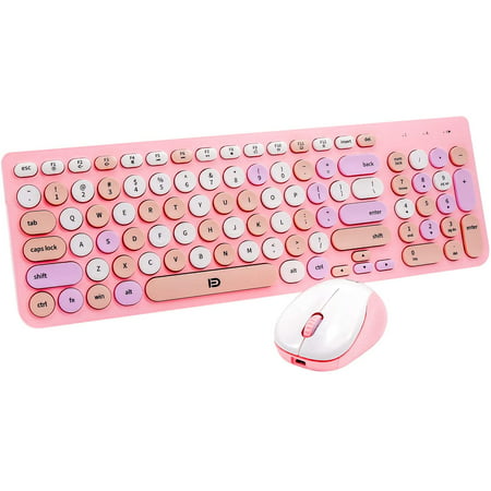 Rechargeable Wireless Keyboard Mouse Combo, Retro Typewriter Style ...