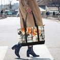 thumbnail image 4 of FORMRS Canvas Laptop Tote Bag for Women with 15.6" Computer Compartments Shoulder Handbag, Plaid Floral, 4 of 7