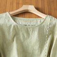 thumbnail image 5 of Zysthvn Cotton Blend Casual Tops for Women 3/4 Sleeve Embroidered Plus Size Women Tshirts Crew Neck Solid Breathable, 5 of 9