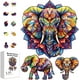 thumbnail image 1 of Rompecabezas de madera de 200 piezas con diseño de elefante mandala para adultos, rompecabezas de madera coloridos con formas únicas, regalos de cumpleaños., 1 of 9