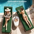 thumbnail image 4 of Snubbull 4 Pack Outdoor Chaise Lounge Cushions with High-Density Foam Ties Waterproof & Fade Resistant for Lawn and Pool Lounge Chairs, 72x21x4 inch, Green, 4 of 7