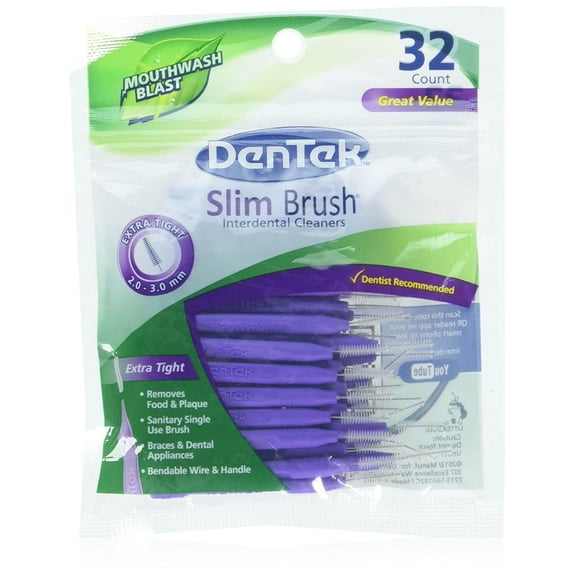 DenTek Slim Brush Interdental Cleaner, 32ct (3 Pack)