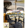 thumbnail image 5 of Outdoor Tablecloth with Umbrella Hole for Patio/Picnic/Party/Camping, Pig Sunflowers Waterproof Table Cloth Square Cover Washable, Yellow Floral Elegant Checkered Pastoral (60"x 60"), 5 of 8