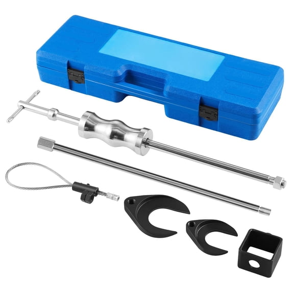 Heavy Duty Inner CV Axle Puller Tool Set with 5/8 in-18 Slide Hammer 2-Inch 2.5-Inch CV Joint Fork Adapter for Front Wheel Drive