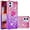 Pink Purple, variant on Glitter Case for Samsung Galaxy A04e, Bling Sparkle Colorful Gradient Quicksand Waterfall Soft TPU Liquid Case Cover with Ring Stand for Samsung Galaxy A04e/ A03/ M04/ F04 LSJB-Pink Purple