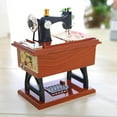 Bowake Vintage Music Box Mini Sewing Machine Style Mechanical Birthday Gift Table Decor