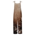 thumbnail image 4 of QATAINLAV Women Casual Wide Leg Hippie Jumpsuits Fashion Graphic Print Overalls Sleeveless Spaghetti Strap Bib Romper, Brown, XXL, 4 of 6