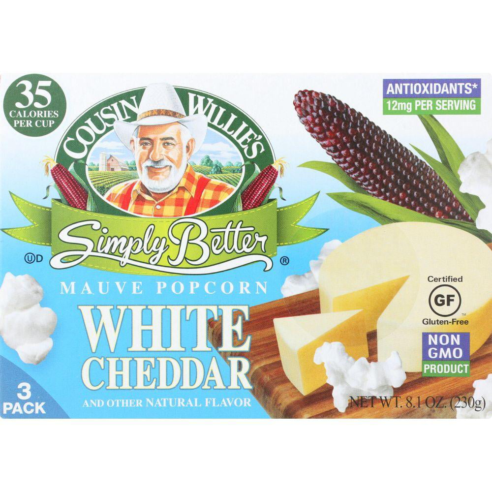 Cousin Willie's Simply Better White Cheddar Mauve Popcorn, 1 Ea (Pack