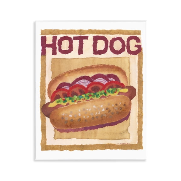 Stupell Industries Shabby Chic Traditional Hot Dog Wall Plaque Art, 11 x 14, by Nancy Overton
