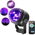 thumbnail image 1 of Luz negra UV para fiesta ligera, luces estroboscópicas de bola de discoteca LED de 6 W para suministros de fiesta oscura, sonido activado con control remoto, 1 paquete JAMW Sencillez, 1 of 4
