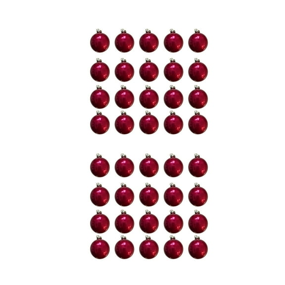 40ct Pearl Raspberry Pink Glass Ball Christmas Ornaments 1.5" (40mm)