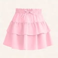 thumbnail image 4 of LJEFF Girls Ruffle Tiered Mini Skirt, Drawstring Flowy Elastic High Waist Cute Summer Casual A-Line Skirts for Girls Pink Size 6 T, 4 of 8